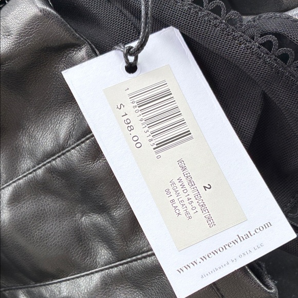 WeWoreWhat Black Vegan Leather Corset Dress Size 2 - Picture 5 of 8